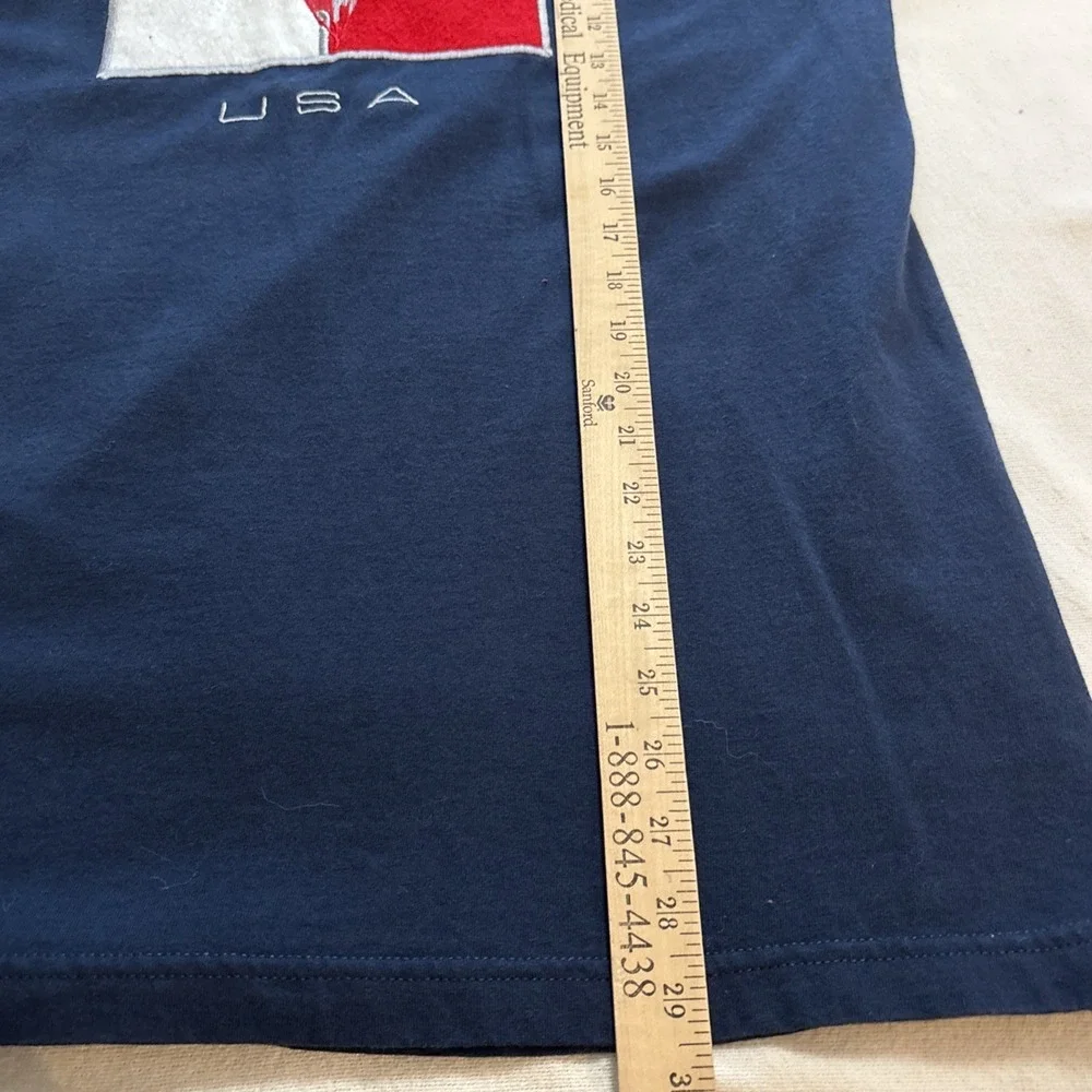 Vintage Kentucky Derby T-Shirt Navy‎ Embroidered Horse Race USA Adult Size L